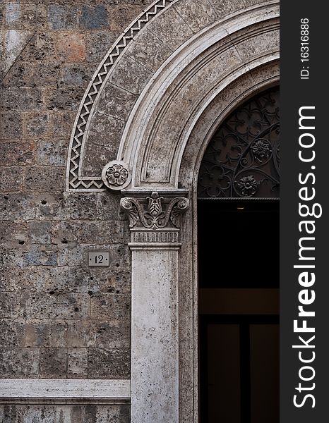 Sienna - architectural  detail , beautiful arch. Sienna - architectural  detail , beautiful arch.