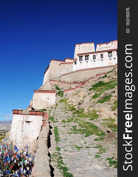 An ancient castle in Gyangze,Tibet. An ancient castle in Gyangze,Tibet