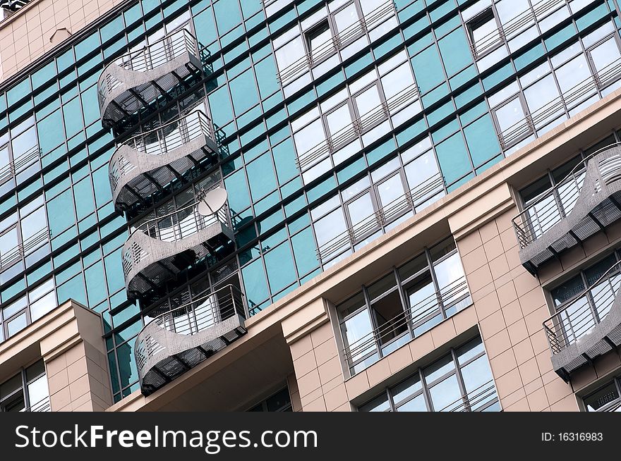 Fragment of the facade of a modern house / 10