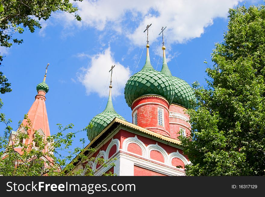 View of old church in Yaroslavl, Russia