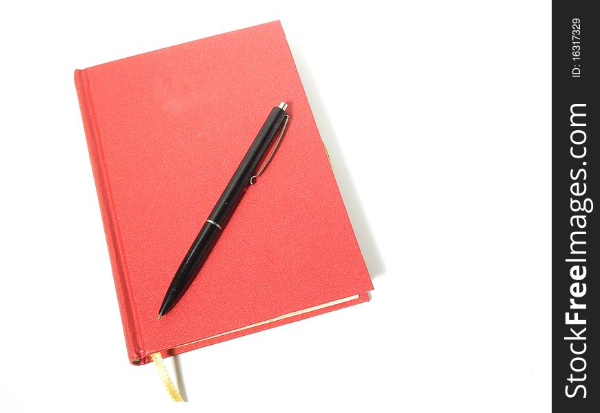 Red Notebook(diary) isolated on a white background