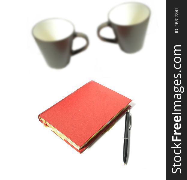 Red Notebook(diary) isolated on a white background