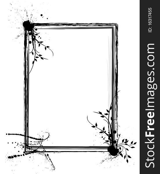 Grunge Floral Frame