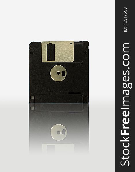 Black floppy disks isolated on white background