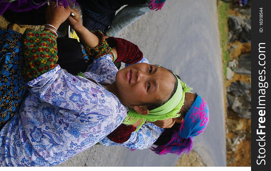 Portrait Of A White Hmong Ethnic Woman