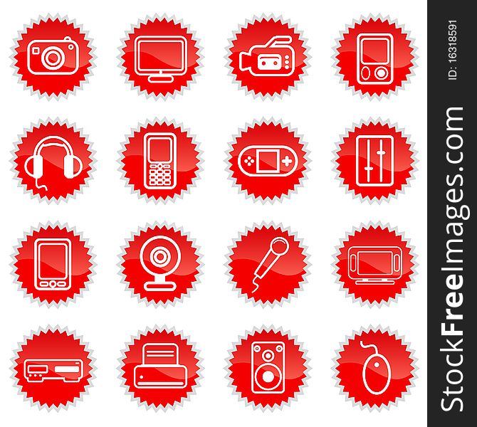 vector set of media icons illustration