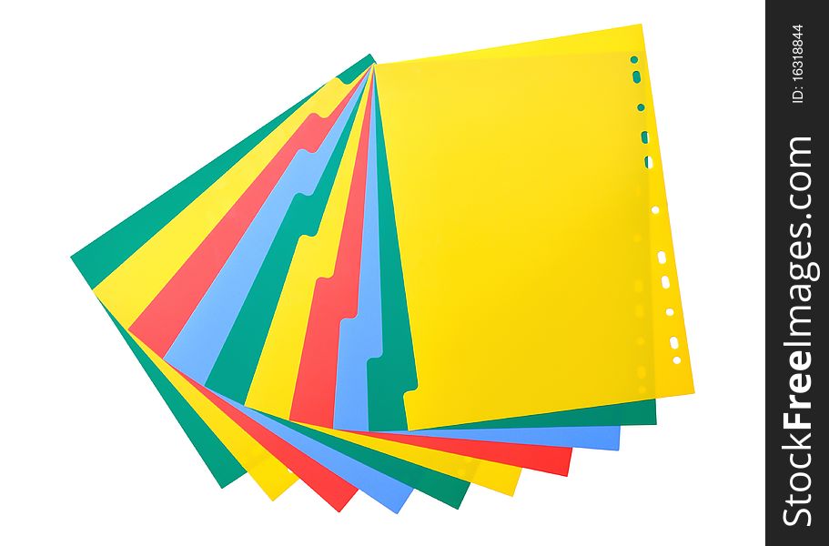 Colorful plastic index sheet