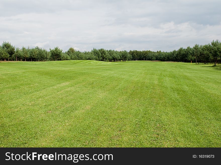 Beautiful greenery view of golf field