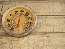 Temperature Gauge On A Wall With Peeling Paint Stock Images Temperature Gauge On A Wall With Peeling Paint Stock Images
