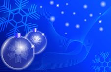 Two Blue Christmas Ball On A Blue Background Stock Images Two Blue Christmas Ball On A Blue Background Stock Images