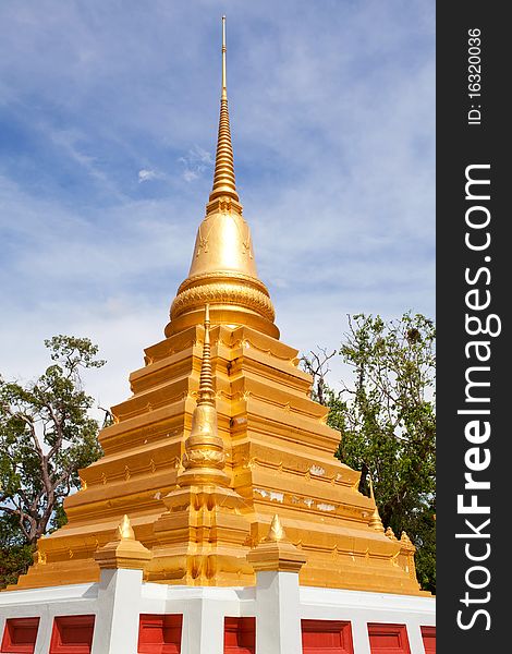 Gold Stupa in temple Thailand. Gold Stupa in temple Thailand
