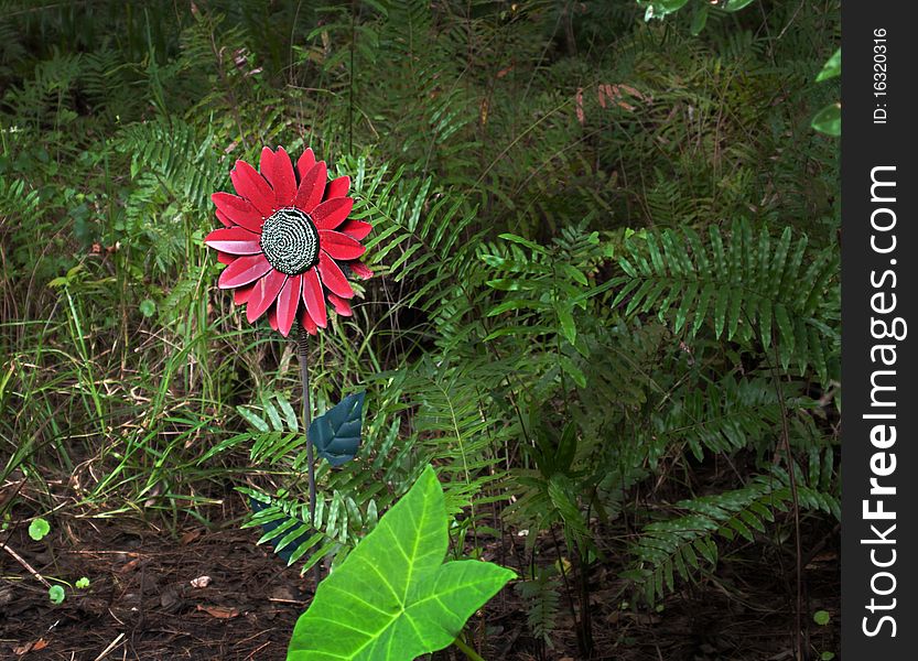 Fake Flower In The Woods Centered