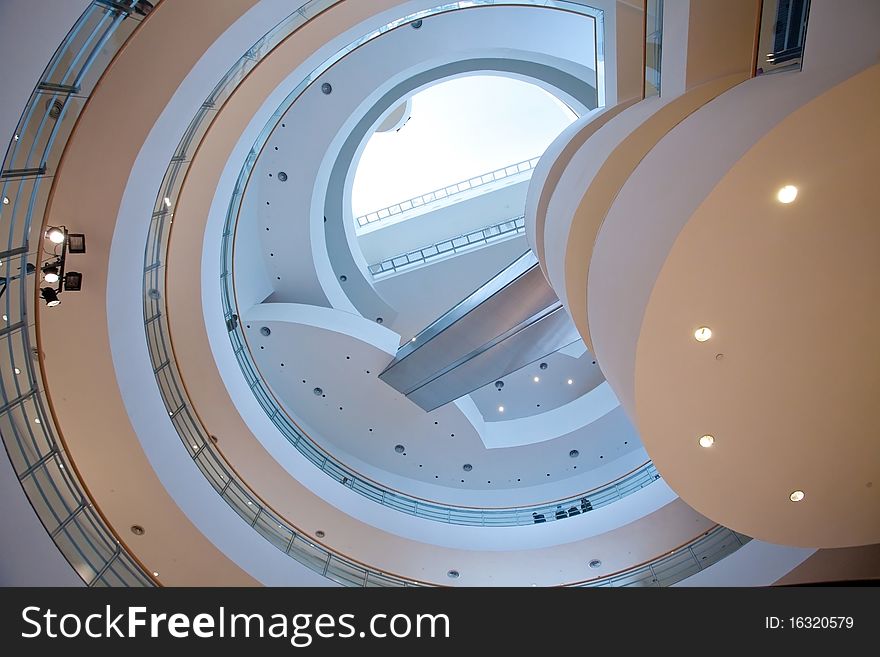 Beautiful white luxury spiraling stairs