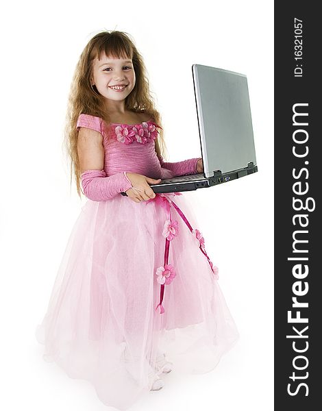 Girl Princess And Notebook.