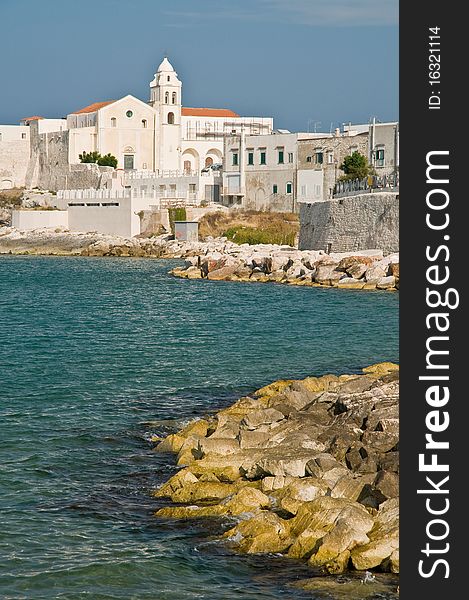 The small city vieste in itlay, gargano, apulia