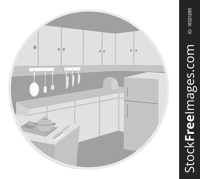 Illustration of a kitchen interior