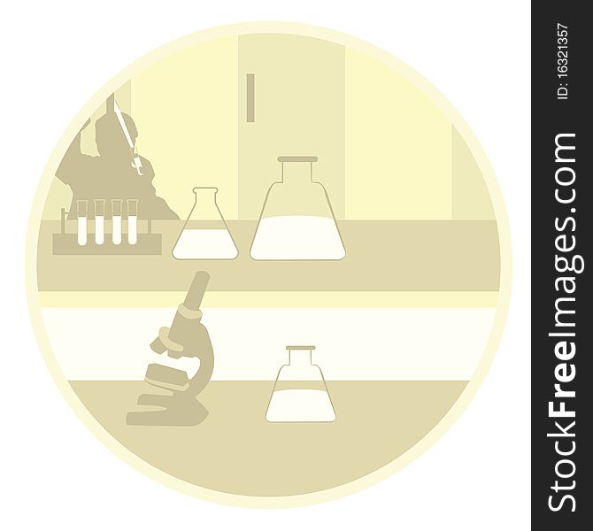 Illustration of a laboratory equipments. Illustration of a laboratory equipments