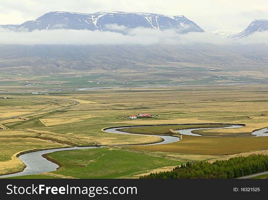 Rotated rivers by volcanic mountains of Iceland. Rotated rivers by volcanic mountains of Iceland.