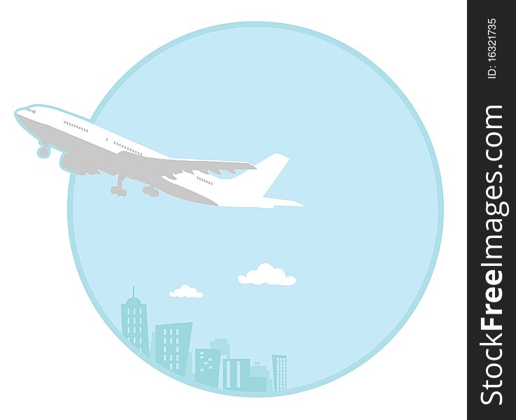 Illustration of a Airplane in flight. Illustration of a Airplane in flight