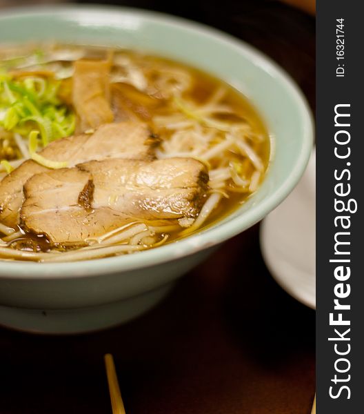 Japanese noodles in a Japanese restaurant in Paris. Japanese noodles in a Japanese restaurant in Paris.