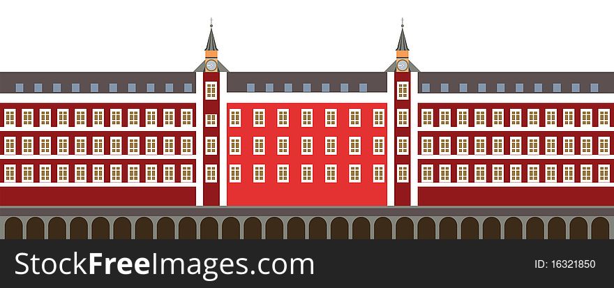 Illustration of a Building in a city. Illustration of a Building in a city