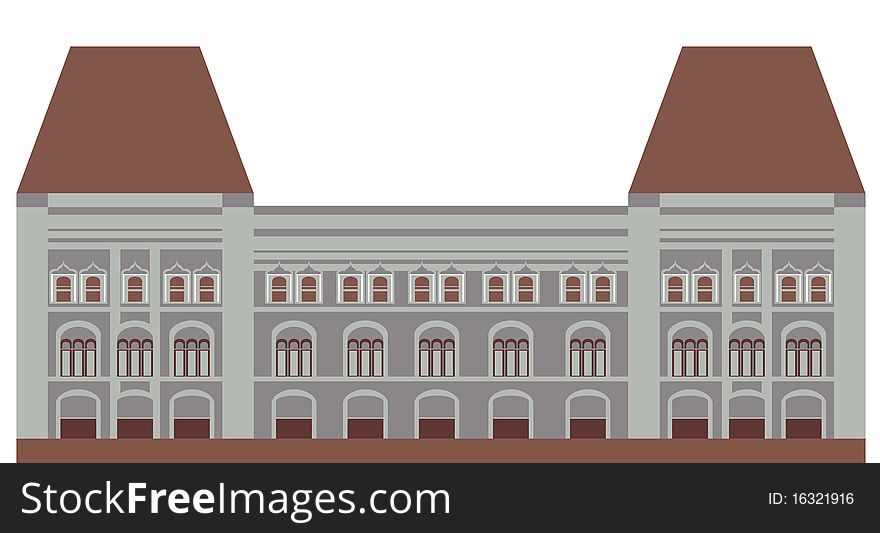 Illustration of a Building in a city. Illustration of a Building in a city