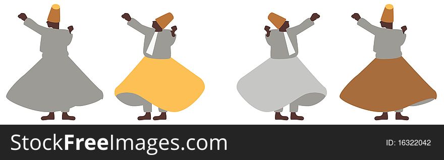 Illustration of a islam traditional dancing. Illustration of a islam traditional dancing