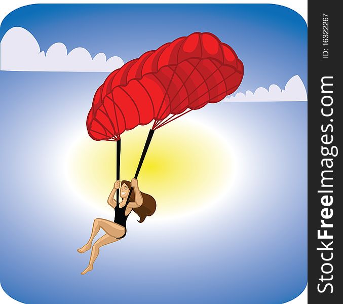 Illustration of a para gliding. Illustration of a para gliding