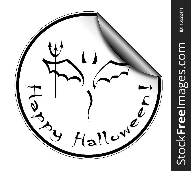 Scary Halloween devil sticker vector background. Scary Halloween devil sticker vector background