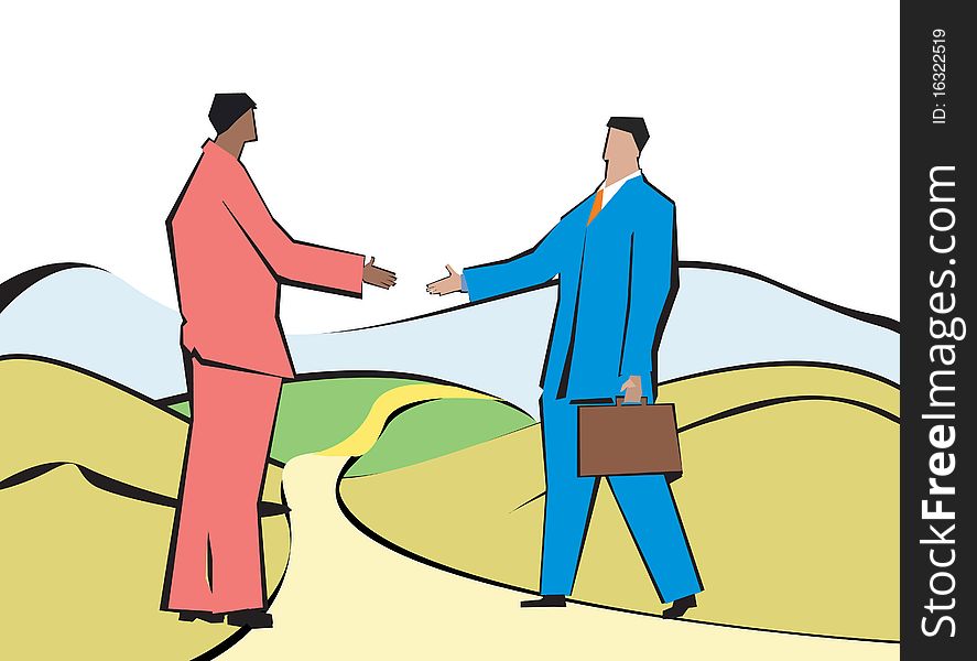 Illustration of a Businessmen shaking hands. Illustration of a Businessmen shaking hands