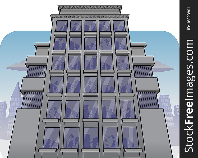 Illustration of a tall Office building. Illustration of a tall Office building