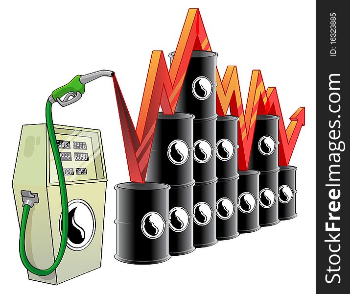 Illustration representing fluctuation in oil prices