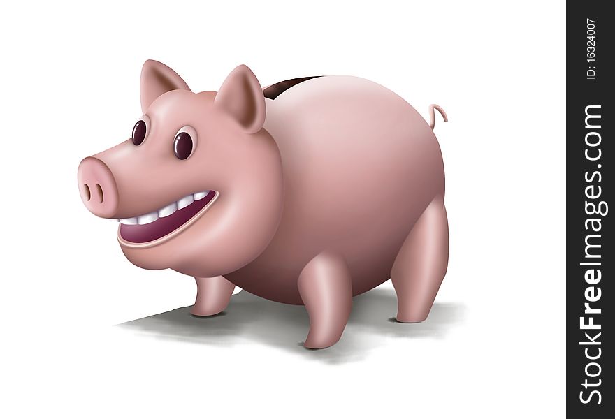 Illustration of a 3d Piggy bank
