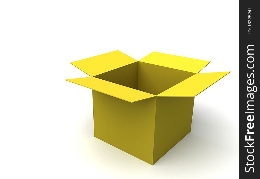 High resolution render of a open box. High resolution render of a open box
