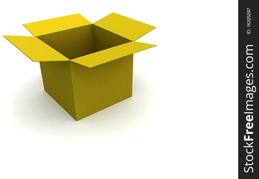 High resolution render of a open box. High resolution render of a open box