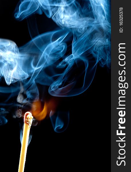 Ignition of match with smoke