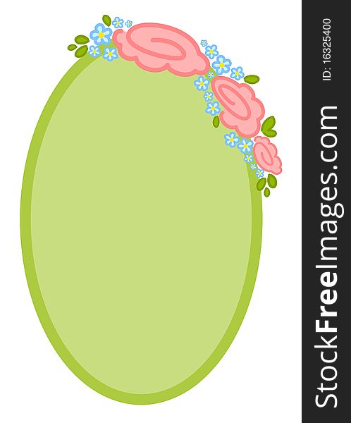 Valentine`s day frame with flowers for design on a white background