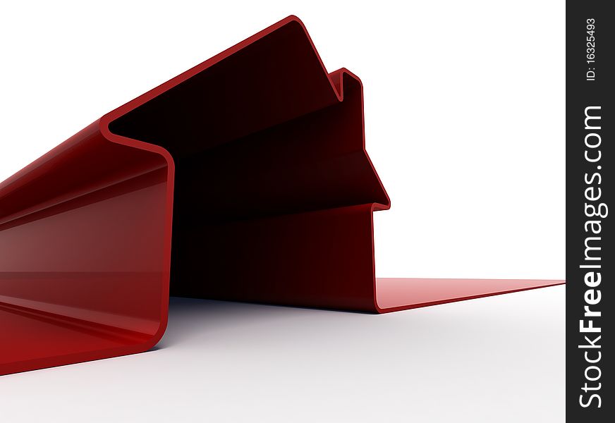 3d render of red house symbol isolated on white
