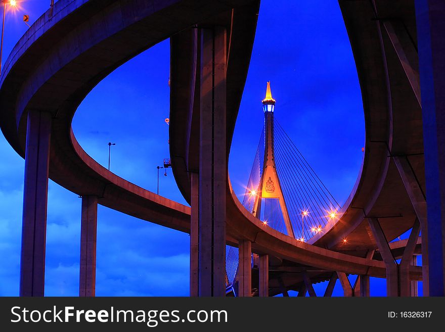 Mega Bridge over Chao Phraya river Thailand. Mega Bridge over Chao Phraya river Thailand