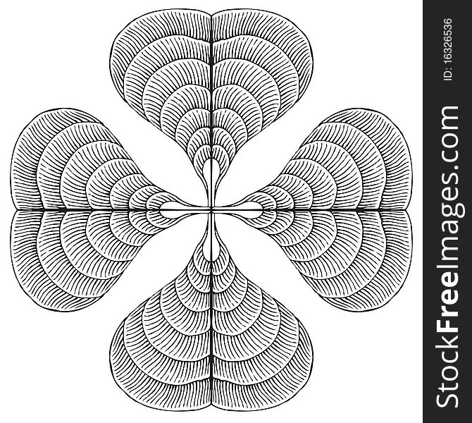 Clover cross drawing