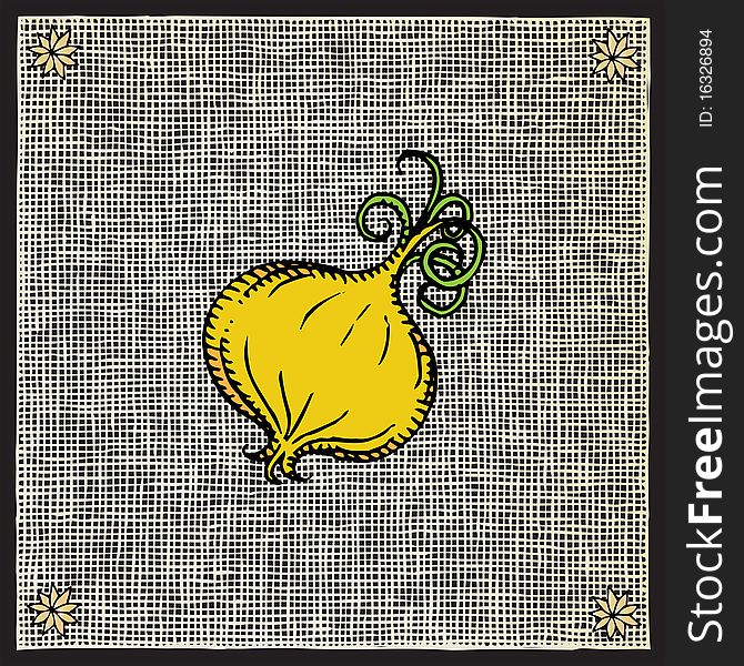 Onion woodcut