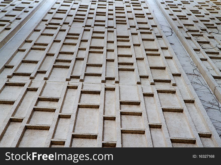 Dead vines covering part of a concrete wall in perspective. Dead vines covering part of a concrete wall in perspective