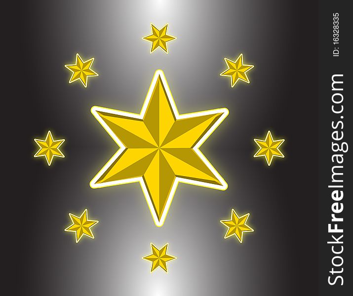 The luxury golden star on gradient background