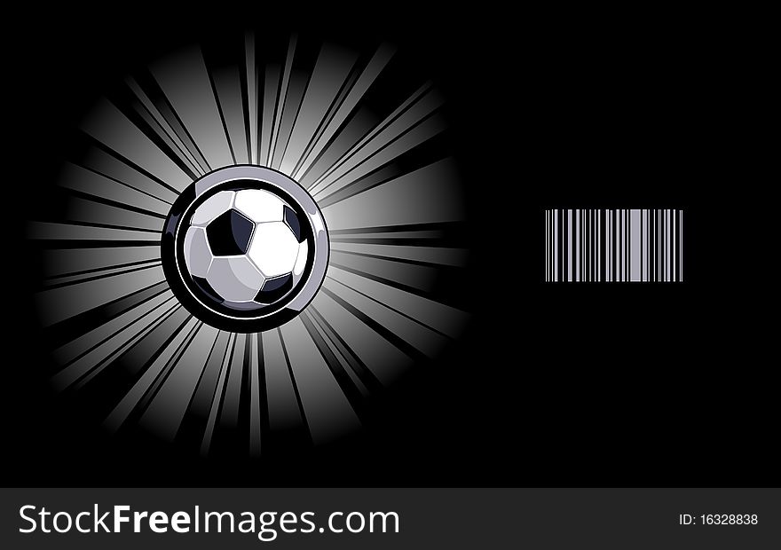 Shining soccer ball, black pattern