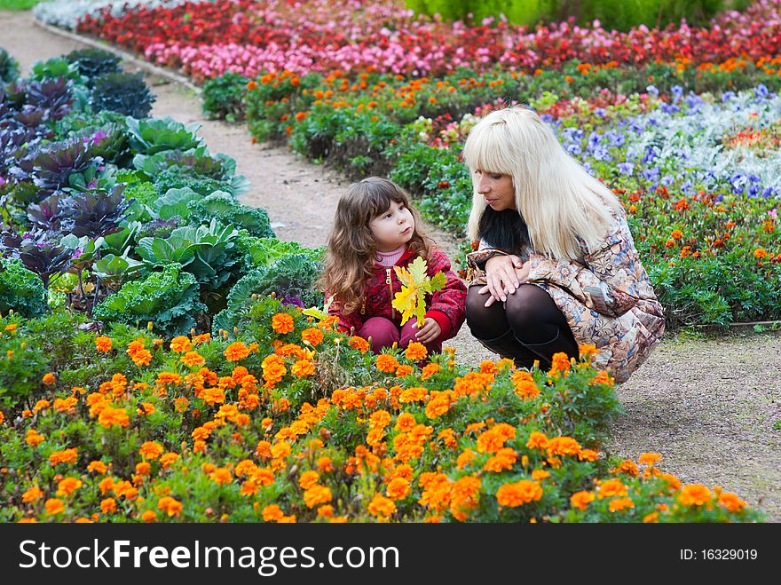 Mother and daughter playing