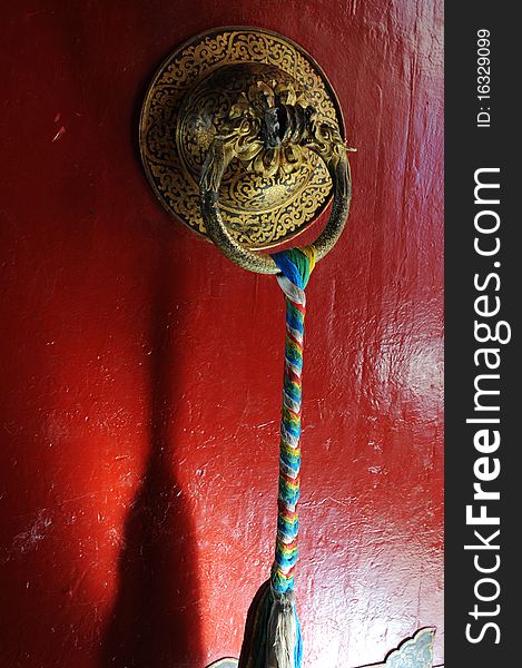 A typical tibetan style door in Lhasa,Tibet. A typical tibetan style door in Lhasa,Tibet