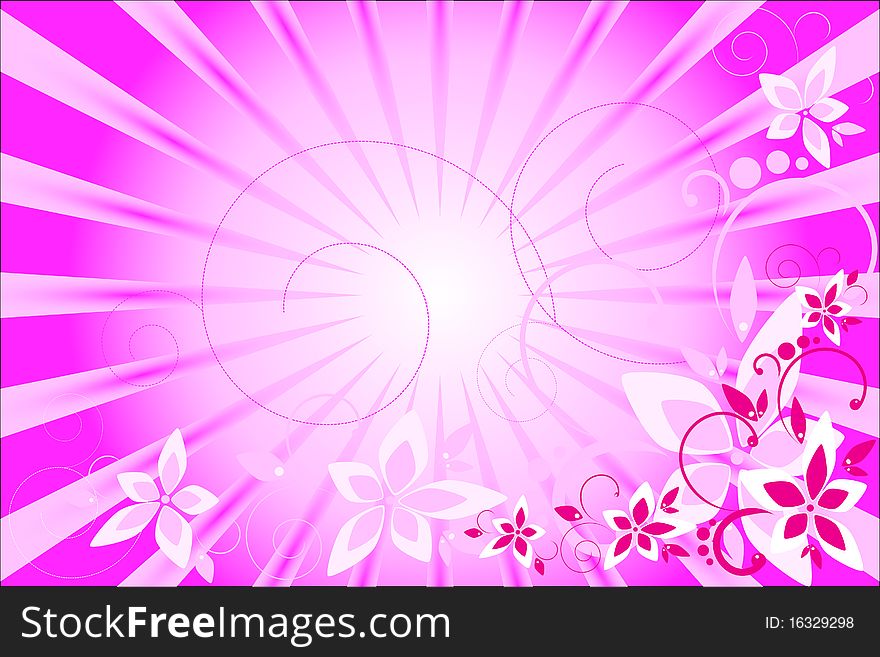 Illustration of the beautiful pink floral background