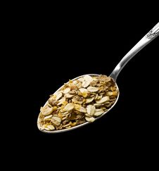 Spoon Of Muesli (clipping Path) Royalty Free Stock Photo Spoon Of Muesli (clipping Path) Royalty Free Stock Photo
