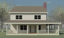 Farmhouse Elevation With Trees Stock Photos Farmhouse Elevation With Trees Stock Photos