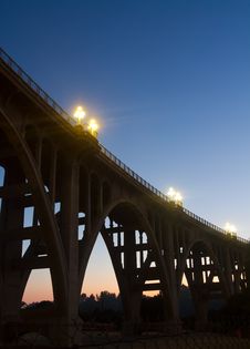Classic Bridge Structure At Dusk In Silhouette. Stock Image Classic Bridge Structure At Dusk In Silhouette. Stock Image